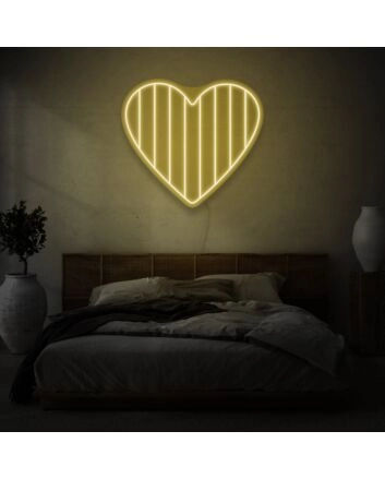 Striped Heart LED Neon Light
