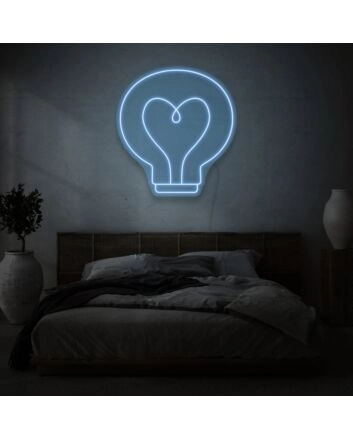 Bulb With Heart LED Neon Sign