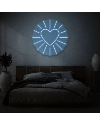 Heart with rays LED neon sign