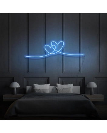 Two Hearts LED Neon Sign