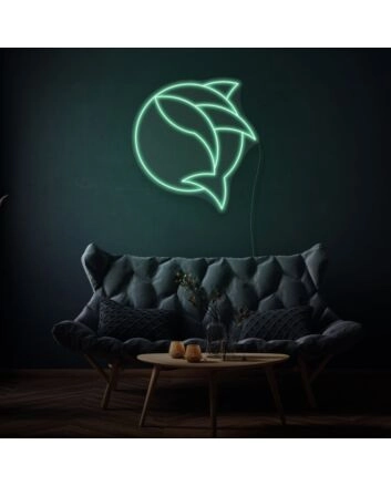 Fish in a circle LED neon sign