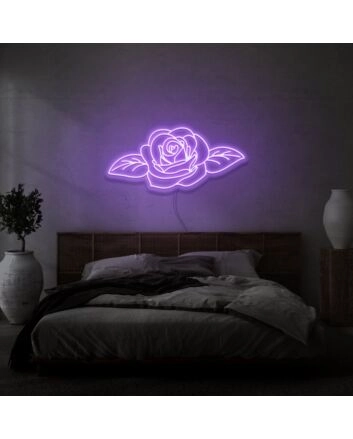 Flower neon light in room