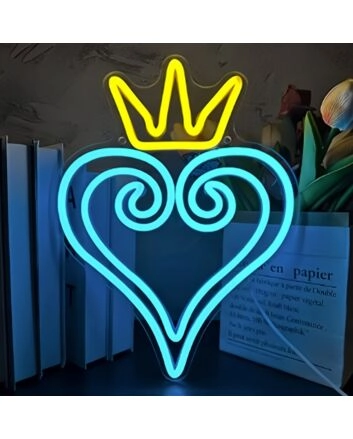Crown Heart Decorative Neon Sign