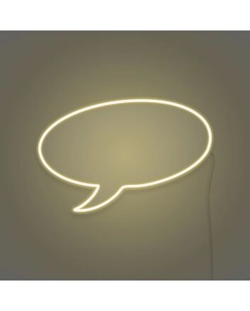 Neon Speech Bubble Lighting Conversational Piece in Light