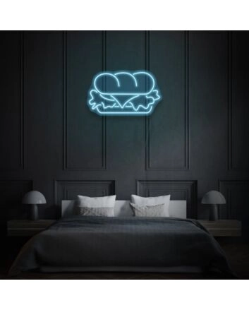 Sandwich Neon Hearty Comfort Food in Light