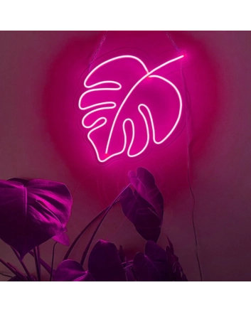 Turtleback Bamboo Plant Leaves Decorative Neon Sign