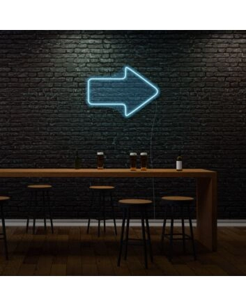 Arrow Pointing Right Neon Moving Forward Illuminated