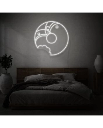 Partially Eaten Donut Neon Whimsy and Appetite