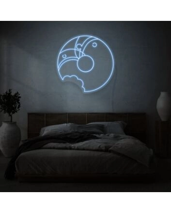 Partially Eaten Donut Neon Whimsy and Appetite