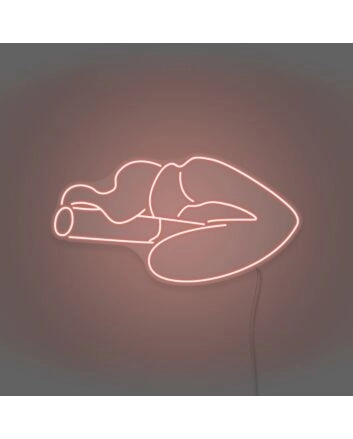 Smoking Lips Neon Seductive Glow with an Edge