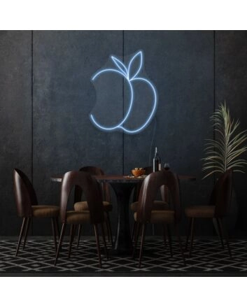 Peach Neon Art Sweet Charm and Juiciness