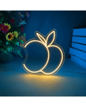 Peach Neon Art Sweet Charm and Juiciness