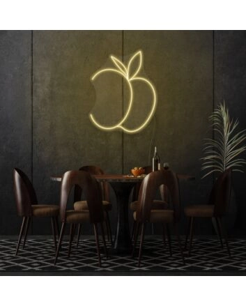 Peach Neon Art Sweet Charm and Juiciness