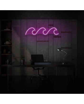 Three Waves Neon Serene Ocean Vibes