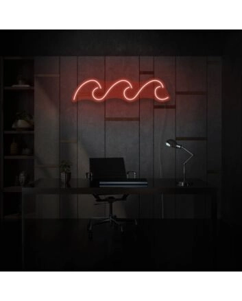 Three Waves Neon Serene Ocean Vibes