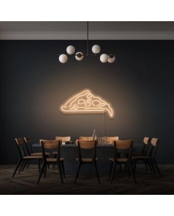 Pizza Slice Neon Celebrating a Slice of Joy