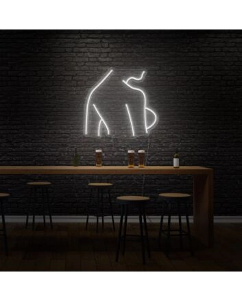 Sexy Woman Side Profile Neon Art Feminine Form Celebrated