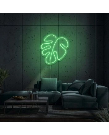 Neon Leaf Light Nature&#039;s Tranquility in Luminous Form