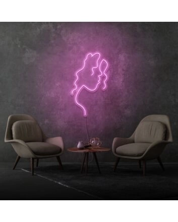 Woman Face Side Profile Aesthetic Neon Artistic Beauty and Grace