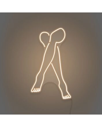 Crossed Legs Neon Elegant and Relaxed Posture