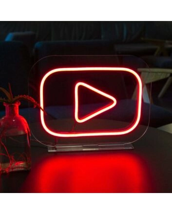 YouTube Neon Icon of Digital Entertainment