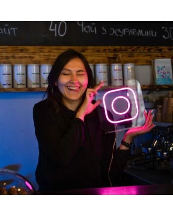 Instagram Logo Neon Modern Social Media Icon