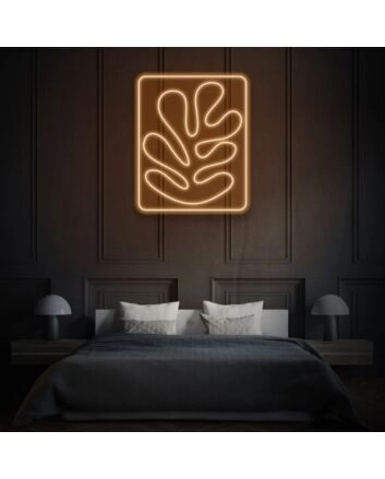 Monstera Inside Square Neon Tropical Elegance