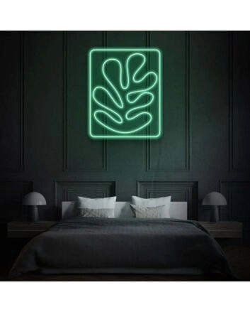 Monstera Inside Square Neon Tropical Elegance