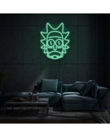 Rick&#039;s Face Neon Art Tribute to Popular Culture