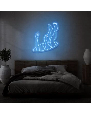 Falling Through A Hole Customs Neon Art Capturing the Essence of Surreal Adventure