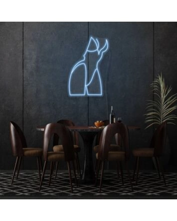 Sexy Girl Body Neon Art Alluring and Seductive