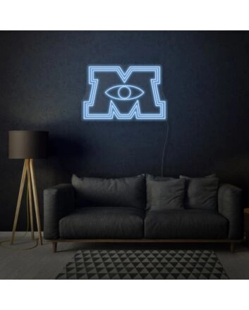 Monster Caption &quot;M&quot; Neon Bold and Energetic Display