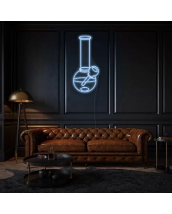 Flask With Weed Sign Neon Edgy and Trendy Statement