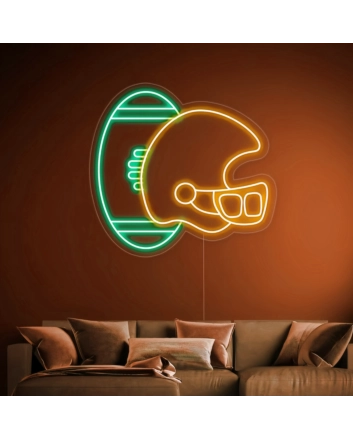Wild West Touchdown Cowboy Football Helmet Neon