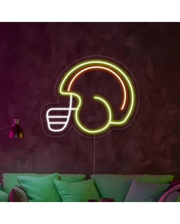 Gridiron Glory Football Player Helmet Neon Sign
