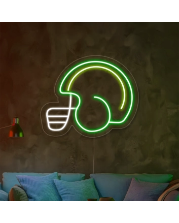 Gridiron Glory Football Player Helmet Neon Sign