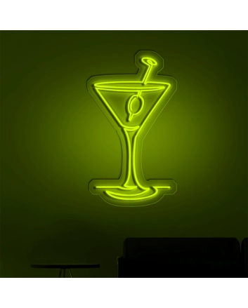 Cocktail Glasses Bar Neon Signs