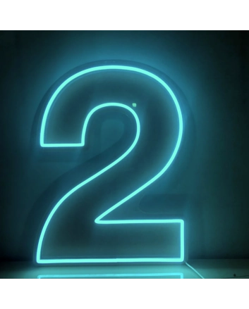 Number 2  LED Neon Sign