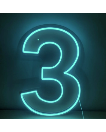 Number 3 LED Neon Sign