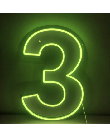 Number 3 LED Neon Sign