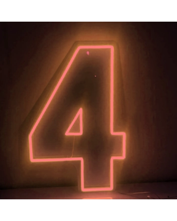 Number 4 LED Neon Sign