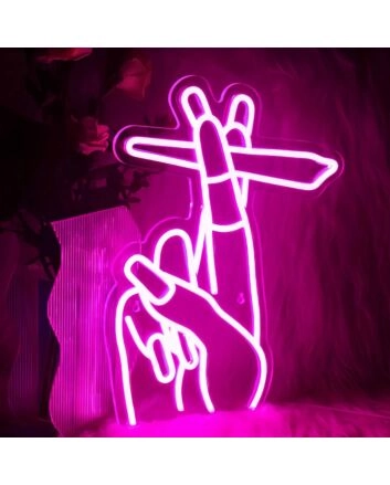 Two Fingers Holding Cigarette  Neon Signs