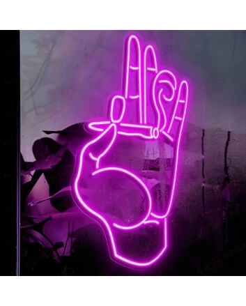 Pinching Cigarette  Neon Sign