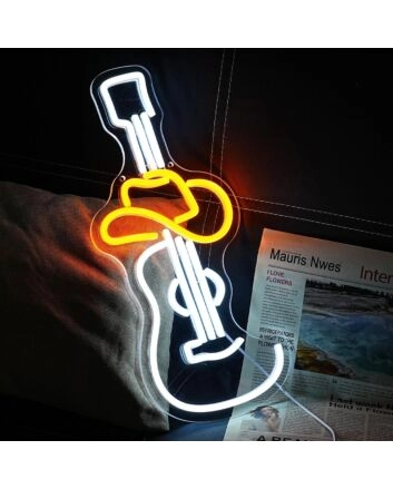 Cowboy Guitar Music Neon Sign