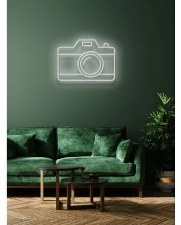 Camera Neon Sign Tribute to Photography and Visual Arts