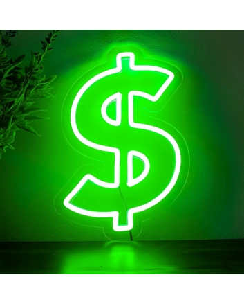 Dollar sign Neon Prosperity and Financial Aspiration