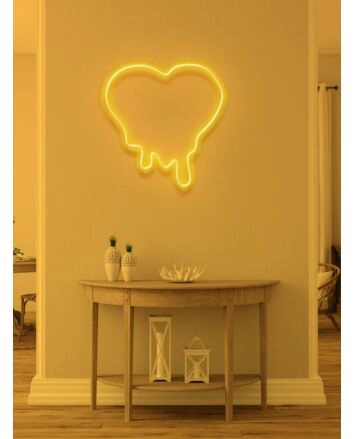 Dripping heart Neon Light Love Melting in Warmth and Affection