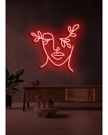 Flower face Neon Bloom Merging Nature with Human Beauty