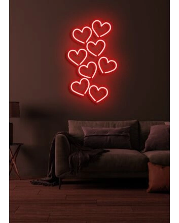 Hearts Neon Sign Love and Romance in Radiant Light