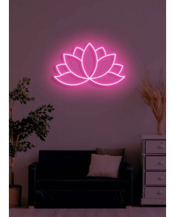Lotus Neon Enlightenment and Purity in Radiant Form